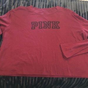 PINK long sleeved crop top